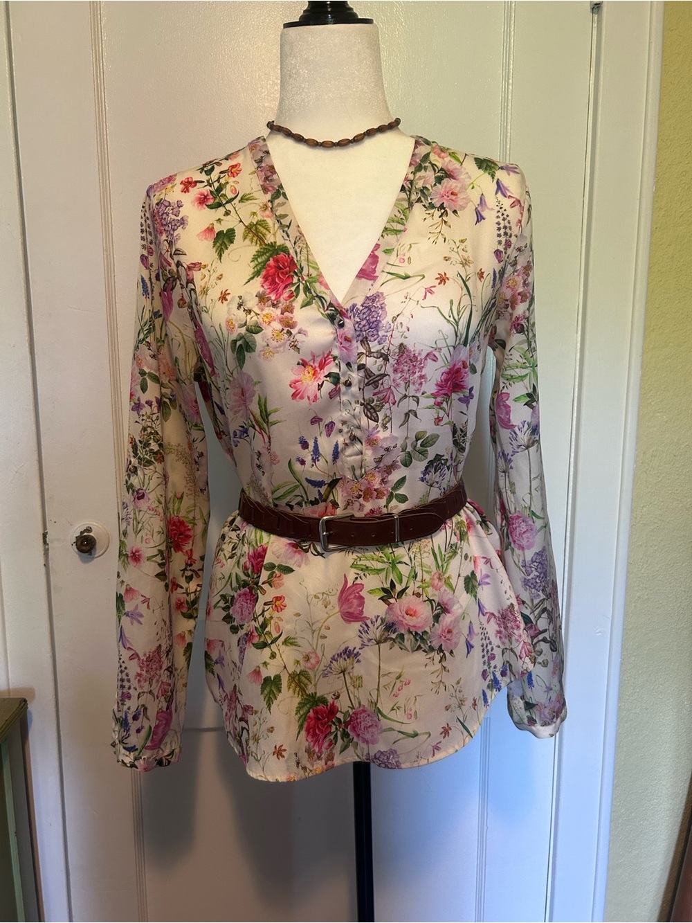 Y2K Zara Fleur Sauvage Blouse Size Medium